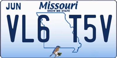 MO license plate VL6T5V