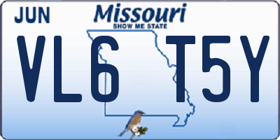 MO license plate VL6T5Y