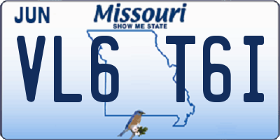 MO license plate VL6T6I