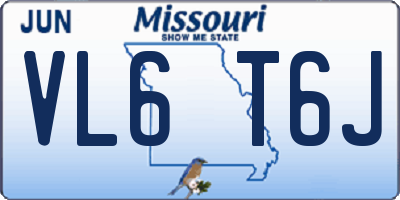 MO license plate VL6T6J