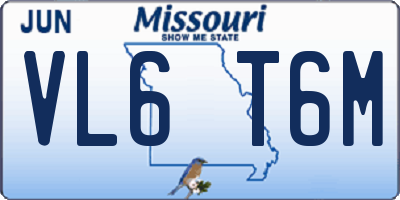 MO license plate VL6T6M
