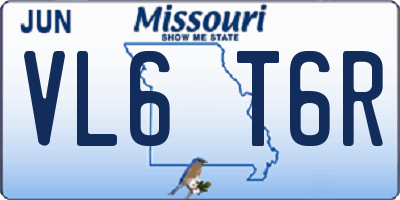 MO license plate VL6T6R