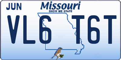 MO license plate VL6T6T