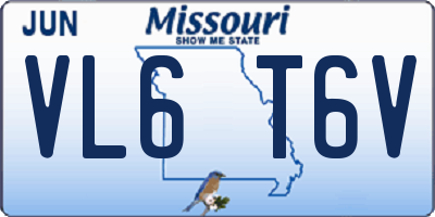 MO license plate VL6T6V