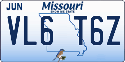 MO license plate VL6T6Z