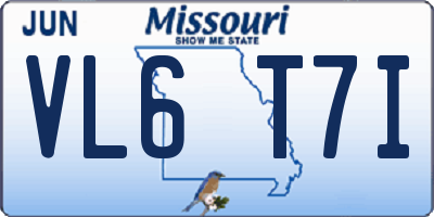 MO license plate VL6T7I