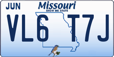 MO license plate VL6T7J