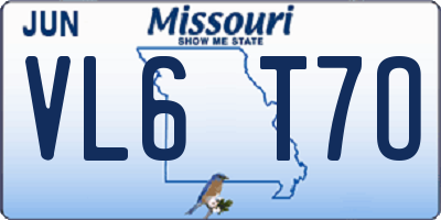 MO license plate VL6T7O