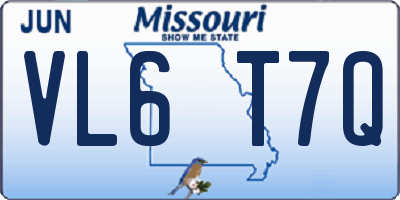 MO license plate VL6T7Q