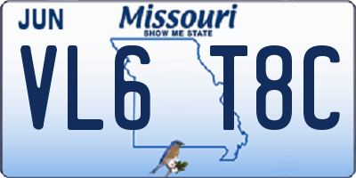 MO license plate VL6T8C