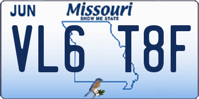 MO license plate VL6T8F