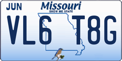 MO license plate VL6T8G