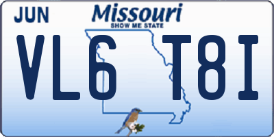 MO license plate VL6T8I