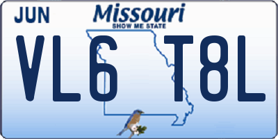MO license plate VL6T8L