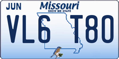 MO license plate VL6T8O