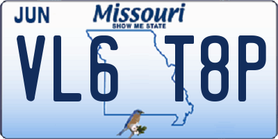 MO license plate VL6T8P