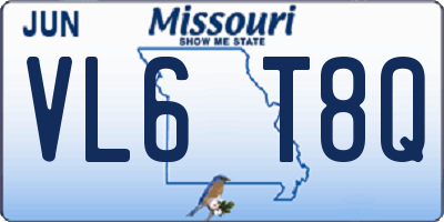 MO license plate VL6T8Q