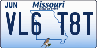MO license plate VL6T8T