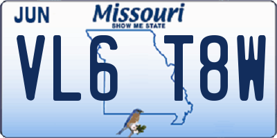 MO license plate VL6T8W