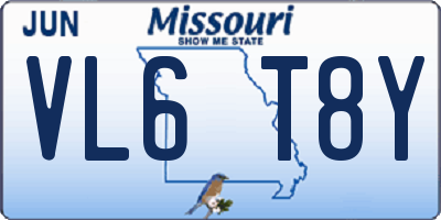 MO license plate VL6T8Y