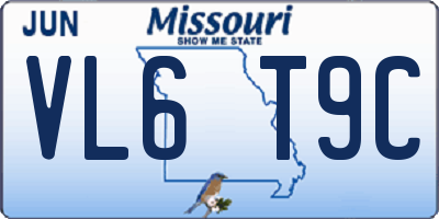 MO license plate VL6T9C