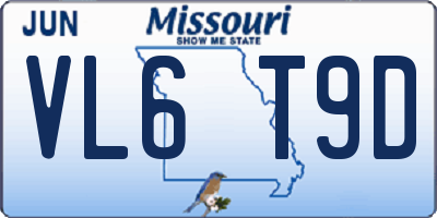 MO license plate VL6T9D