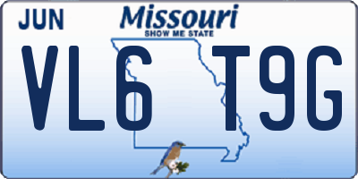 MO license plate VL6T9G