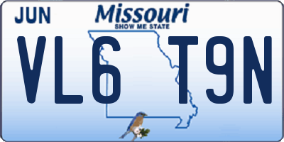 MO license plate VL6T9N