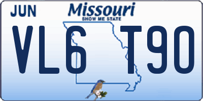 MO license plate VL6T9O