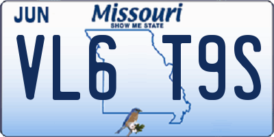 MO license plate VL6T9S