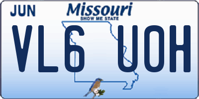 MO license plate VL6U0H