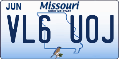 MO license plate VL6U0J