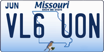 MO license plate VL6U0N