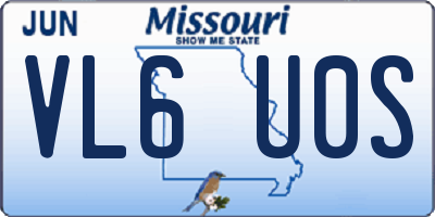 MO license plate VL6U0S