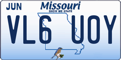 MO license plate VL6U0Y