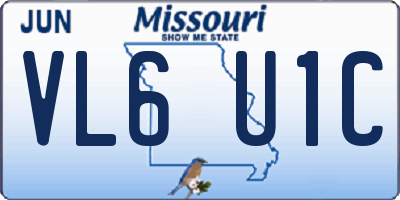 MO license plate VL6U1C