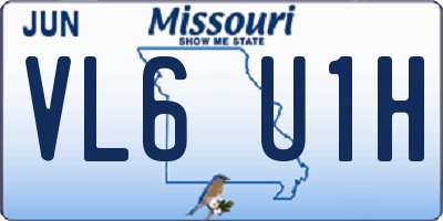 MO license plate VL6U1H