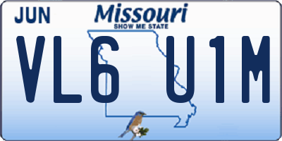 MO license plate VL6U1M