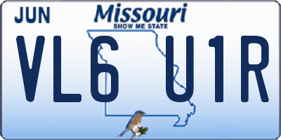 MO license plate VL6U1R