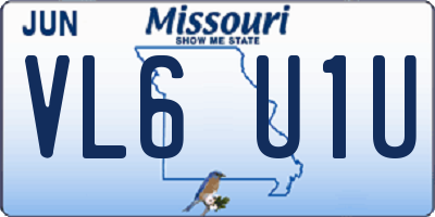 MO license plate VL6U1U