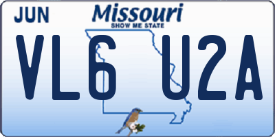 MO license plate VL6U2A