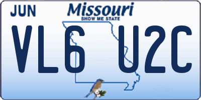 MO license plate VL6U2C