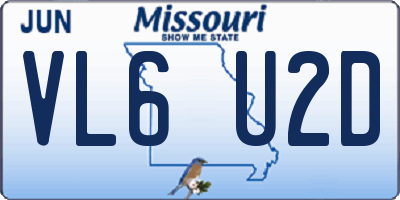 MO license plate VL6U2D