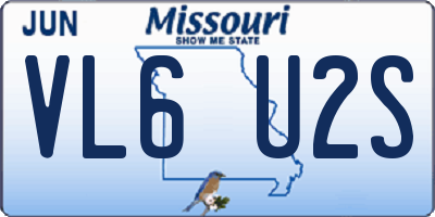 MO license plate VL6U2S