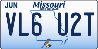 MO license plate VL6U2T
