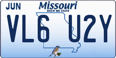 MO license plate VL6U2Y