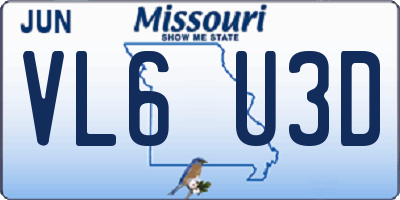 MO license plate VL6U3D
