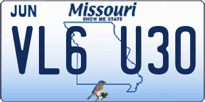 MO license plate VL6U3O