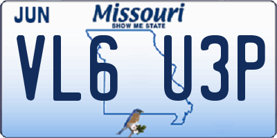 MO license plate VL6U3P