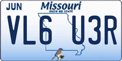 MO license plate VL6U3R